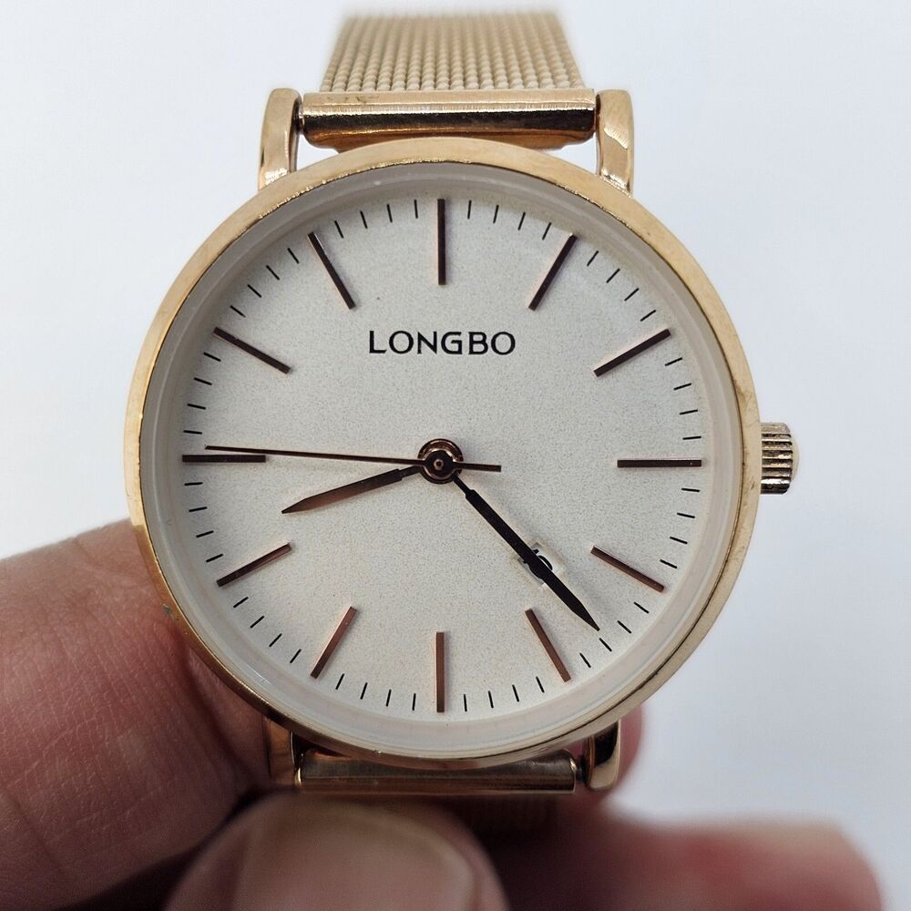 30MM Women's Watch White Dial Gold Case Gold Mesh Bands New Battery